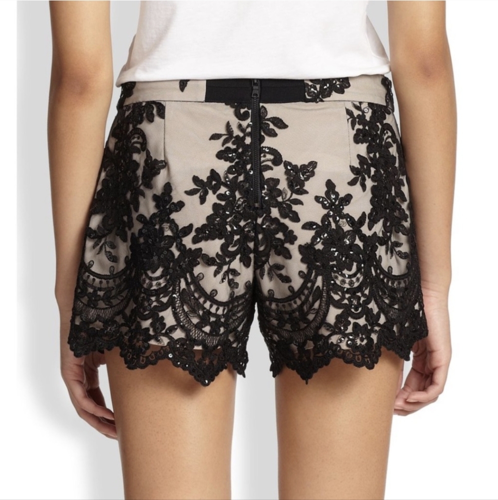 Alice & Olivia sequin embroidered mesh shorts - Picture 5 of 12
